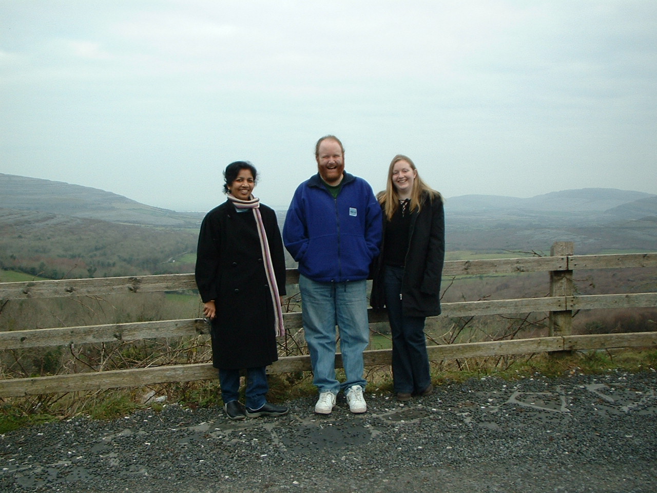 shobha, kevin and stella at the beginning of the burren.