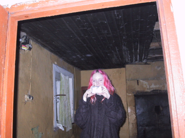 Kathryn in the main room of the cottage.