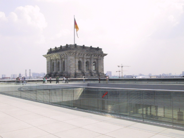 On the roof of the Reichstag.