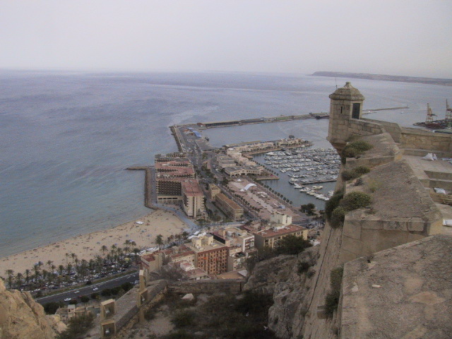 Our hotel is in this picture.  Follow the beach and then there's a building that seems to wiggle along the water.  The room looked out over the bay.